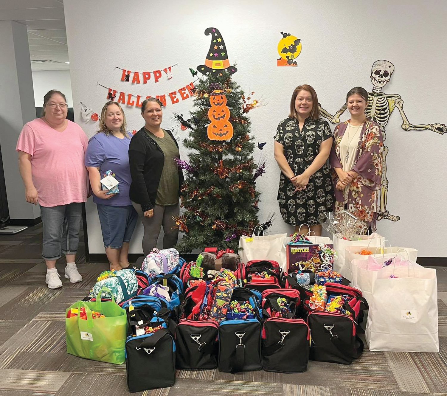 Staff at the 44th Circuit Children’s Division in Mountain Grove with a delivery of birthday bags for foster kids in Wright, Douglas and Ozark Counties.